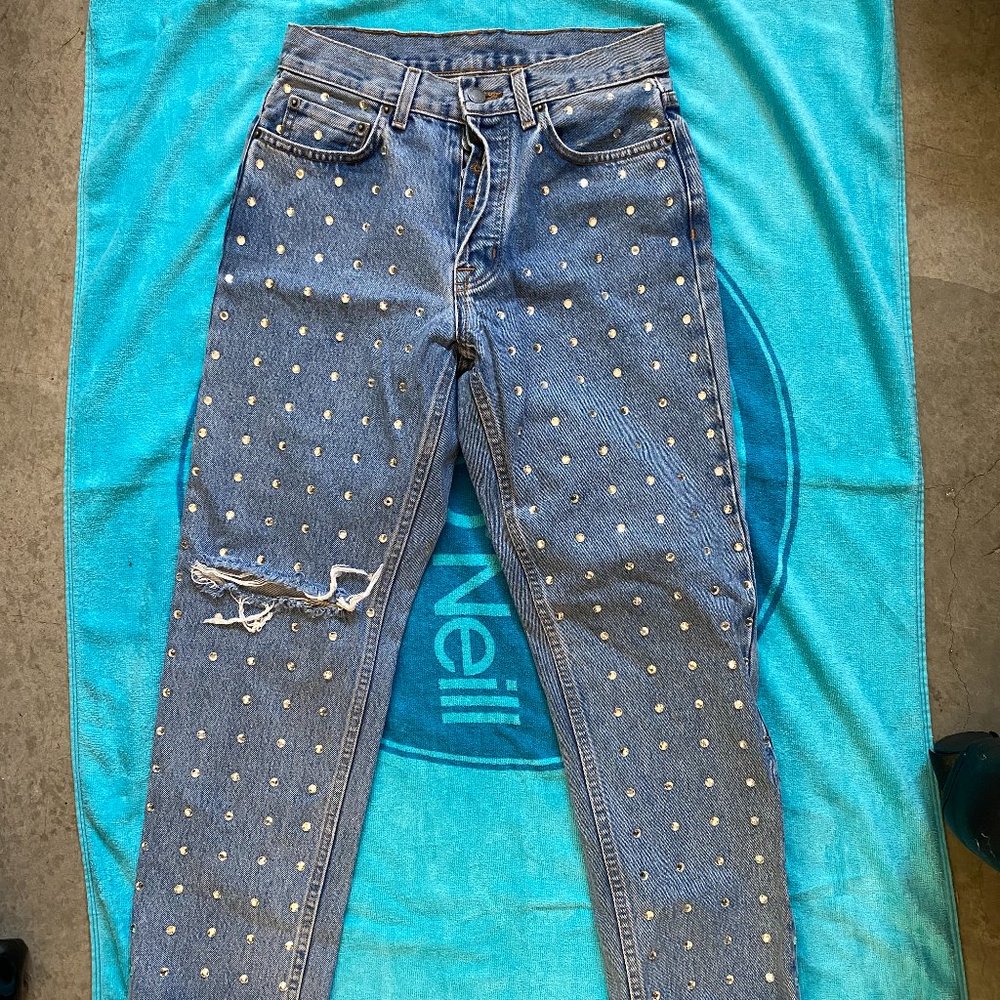 Carmar Distressed Rhinestone Jeans - Picture 8 of 11